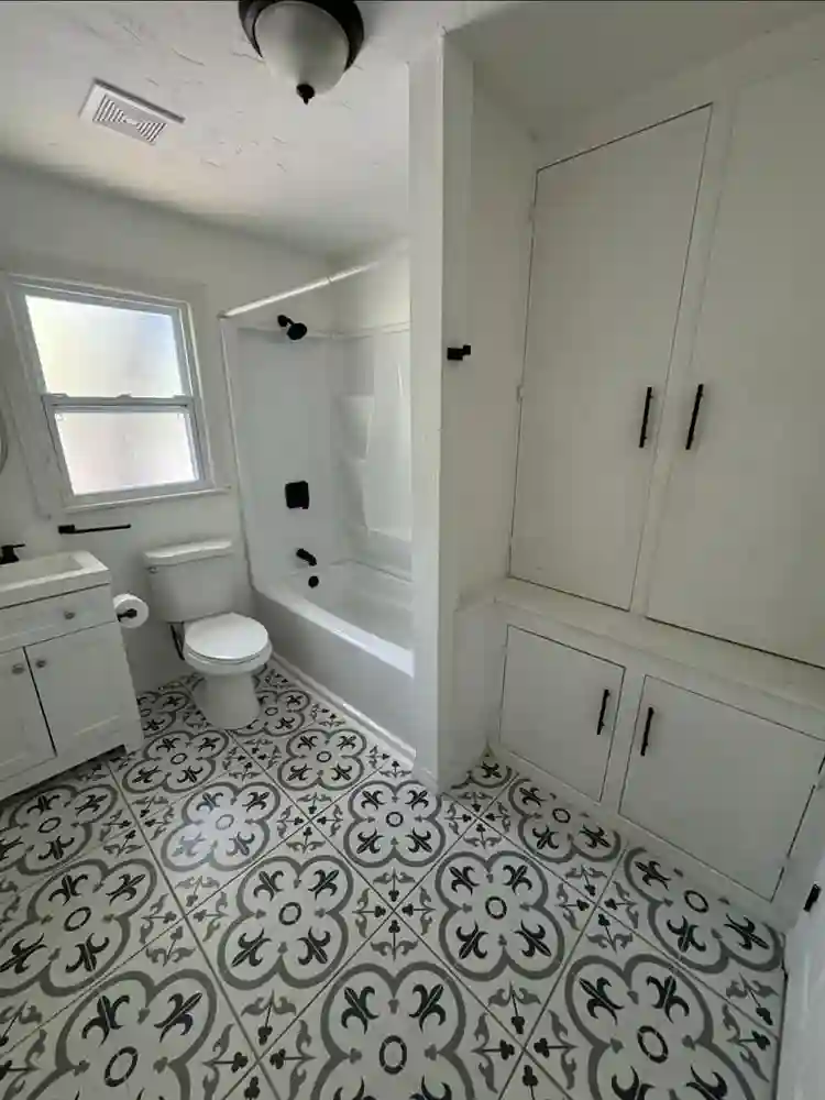 Upstairs bedroom with shared bath