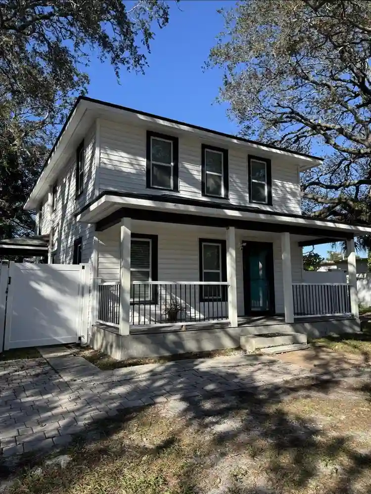 Upstairs bedroom with shared bath