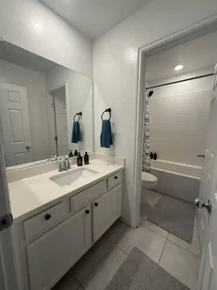 Single room with shared bathroom