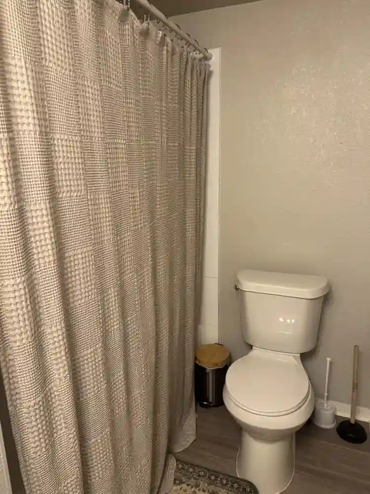 Bedroom and bathroom