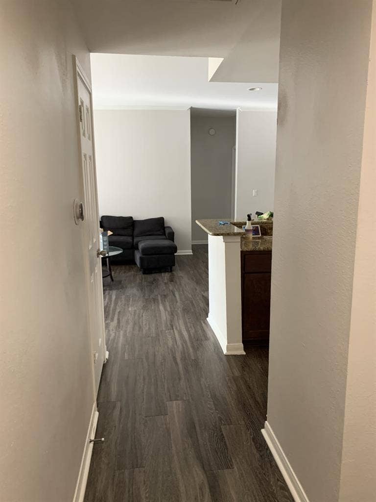 Unfurnished bedroom and bathroom.