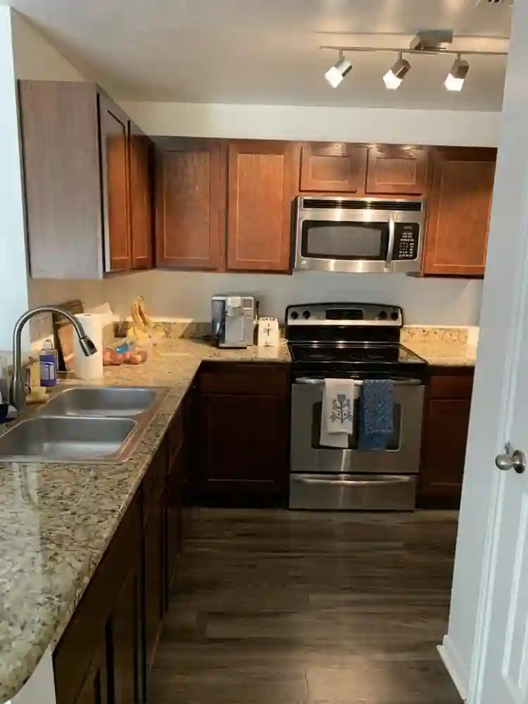 Unfurnished bedroom and bathroom.