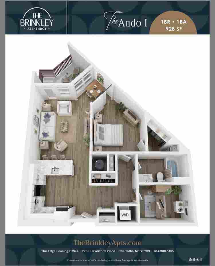 One bedroom with office Sublet