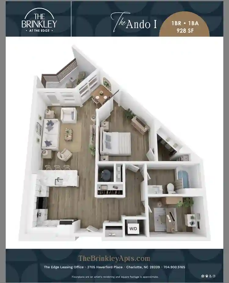 One bedroom with office Sublet