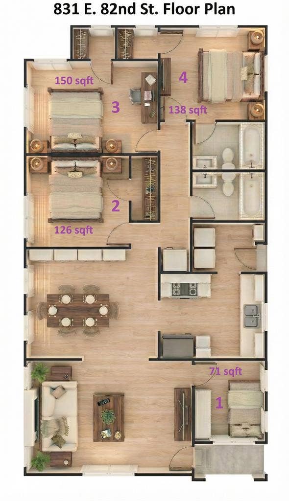 Furnished Coliving - Shared Bath