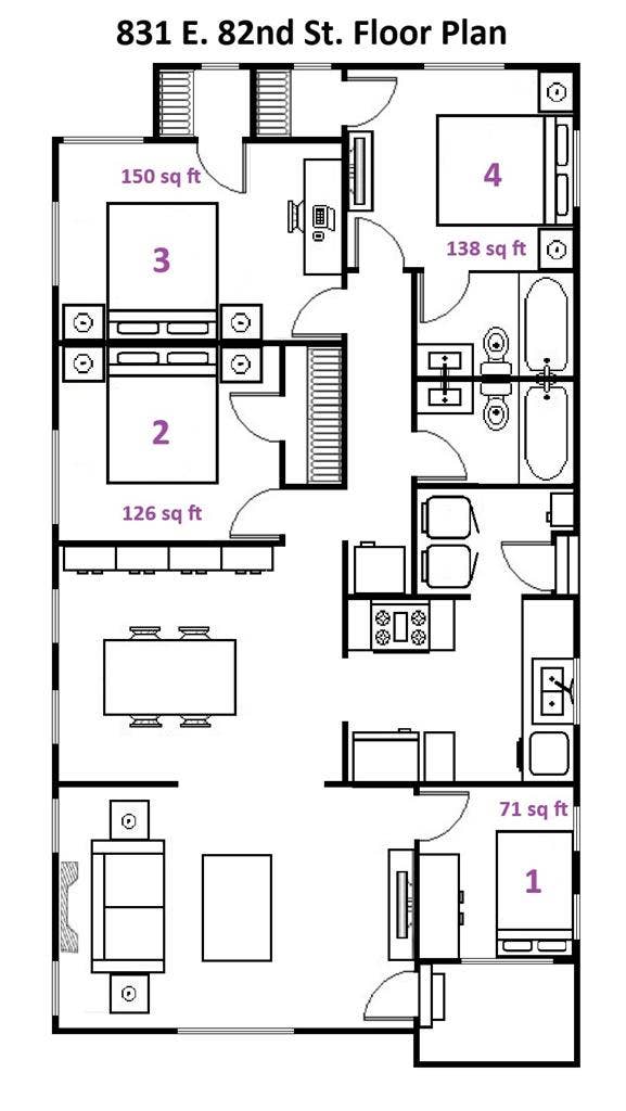Furnished Coliving - Shared Bath
