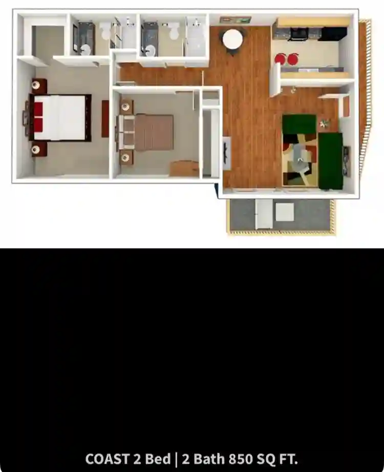 Private bedroom, and bathroom