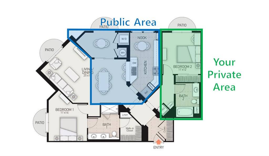 Private Room / Private Bath