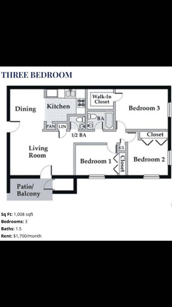 Three Bedroom 1 Room Available