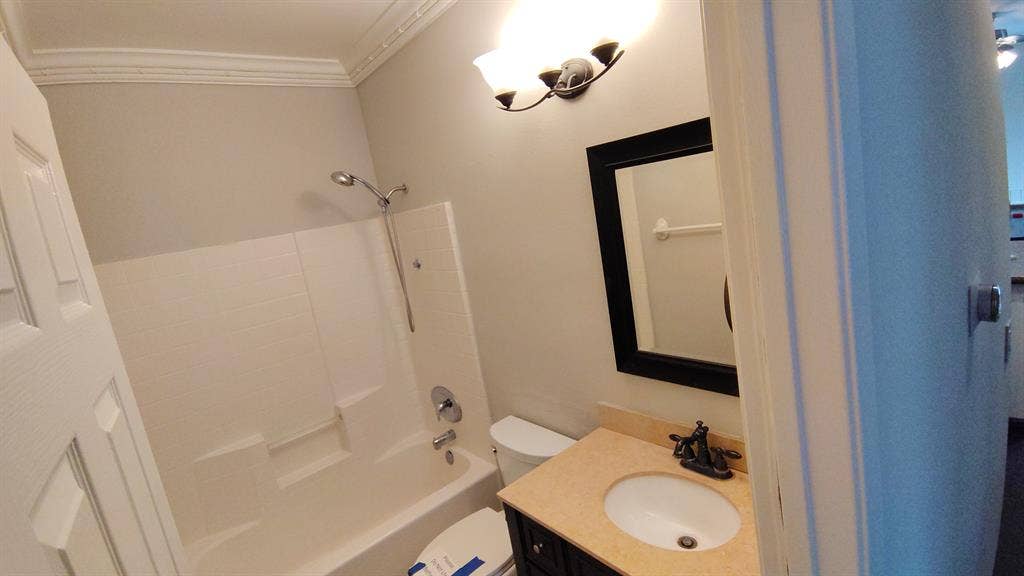 bath laundry in garage