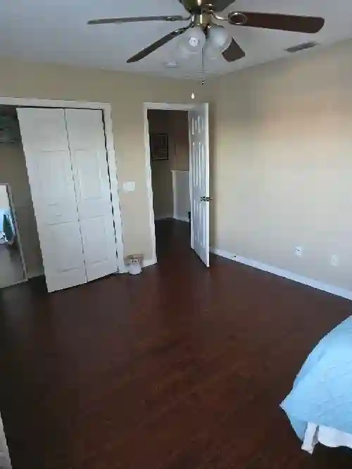 Bedroom with shared bathroom