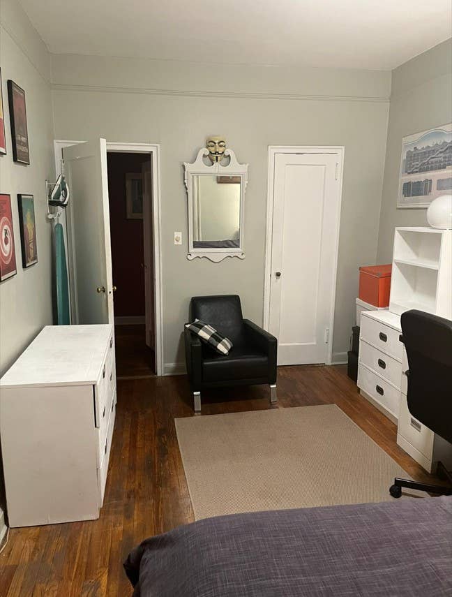LARGE furnished bedroom in 1-BR apt