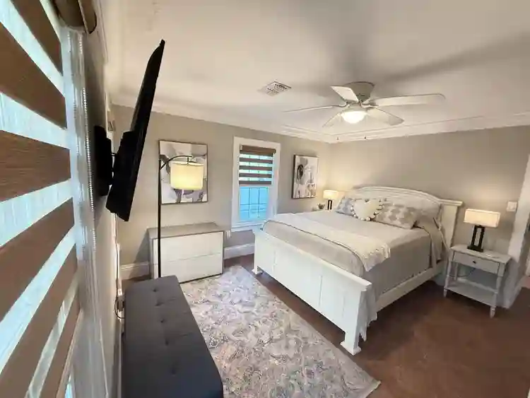 Furnished bedroom historic home