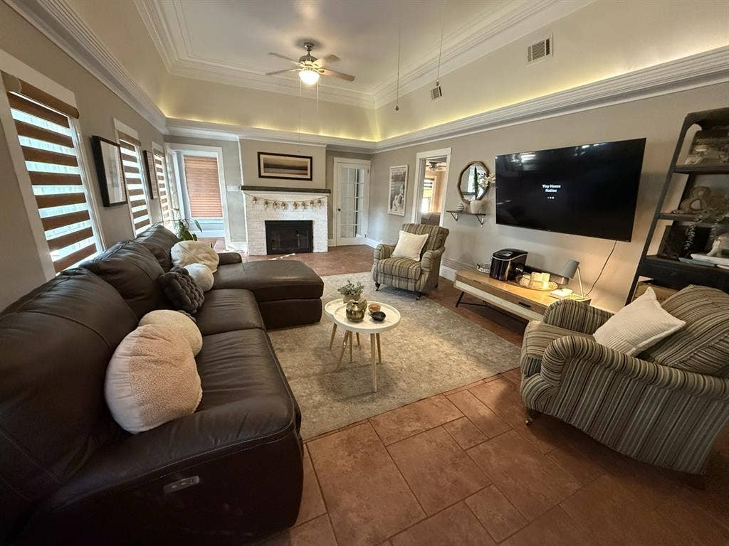 Furnished bedroom historic home