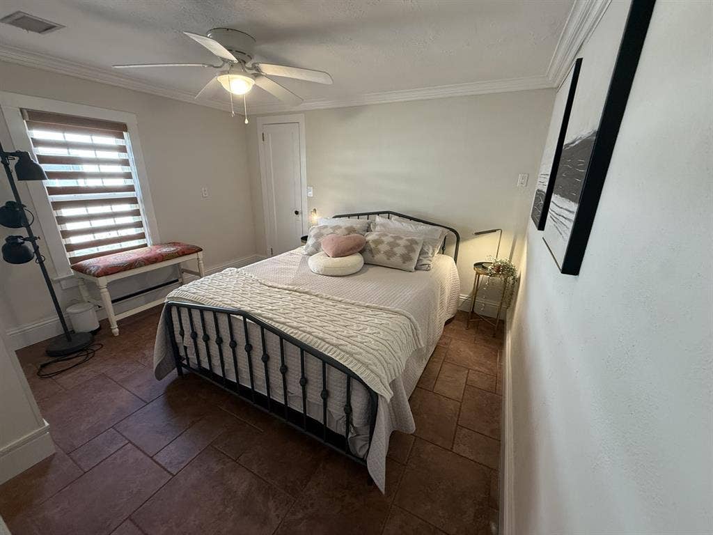 Furnished bedroom historic home