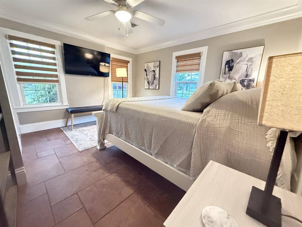 Furnished bedroom historic home