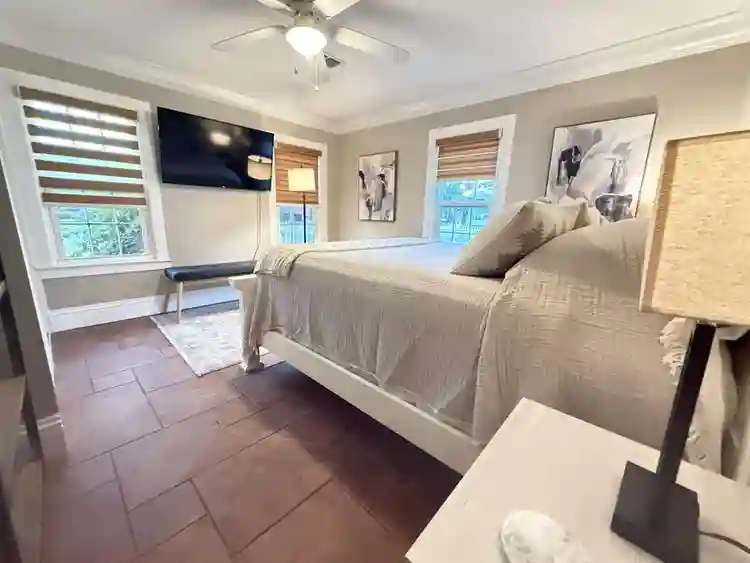 Furnished bedroom historic home