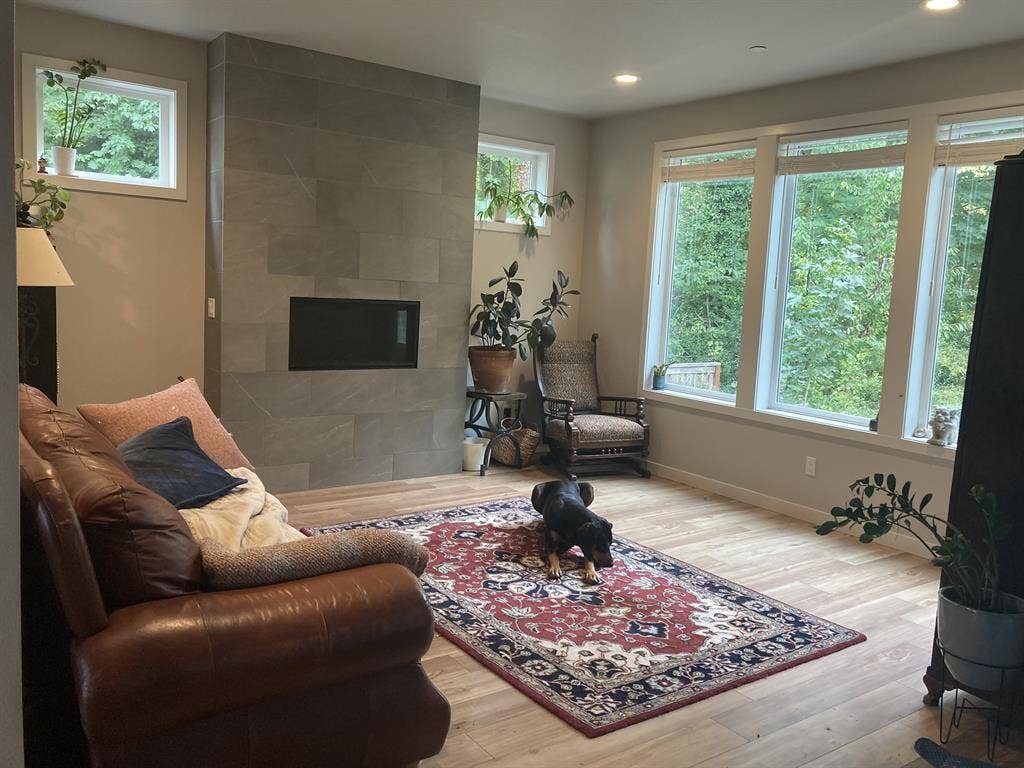 share bright house with yard