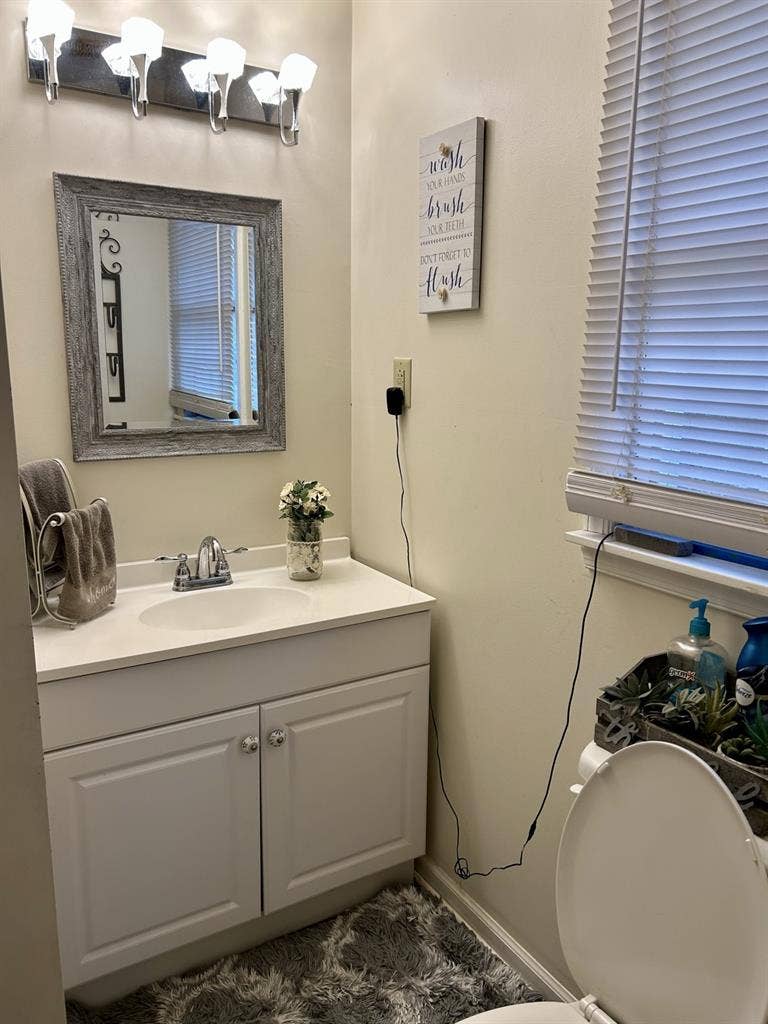 Large private room with bathroom .