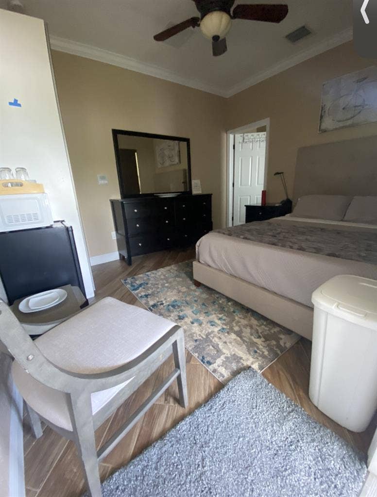 Private entrance furnished room.