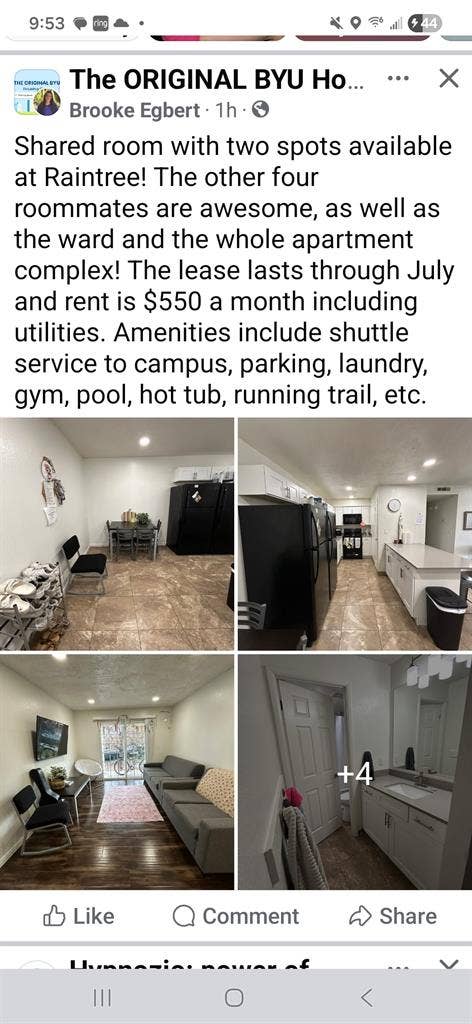 Apartment for rent, shared room