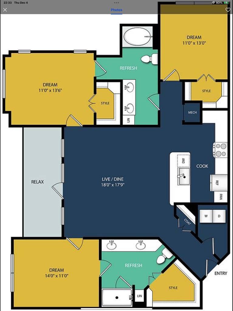 Room in a spacious apartment