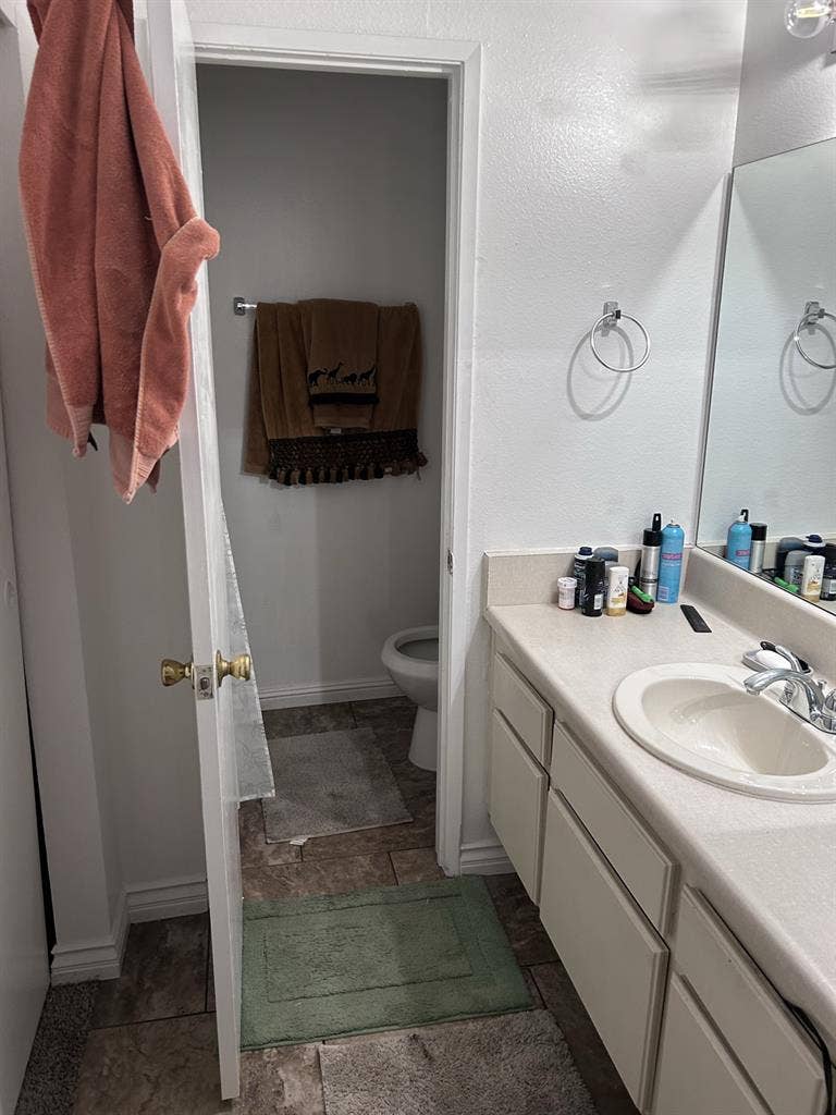 Bedroom and bathroom