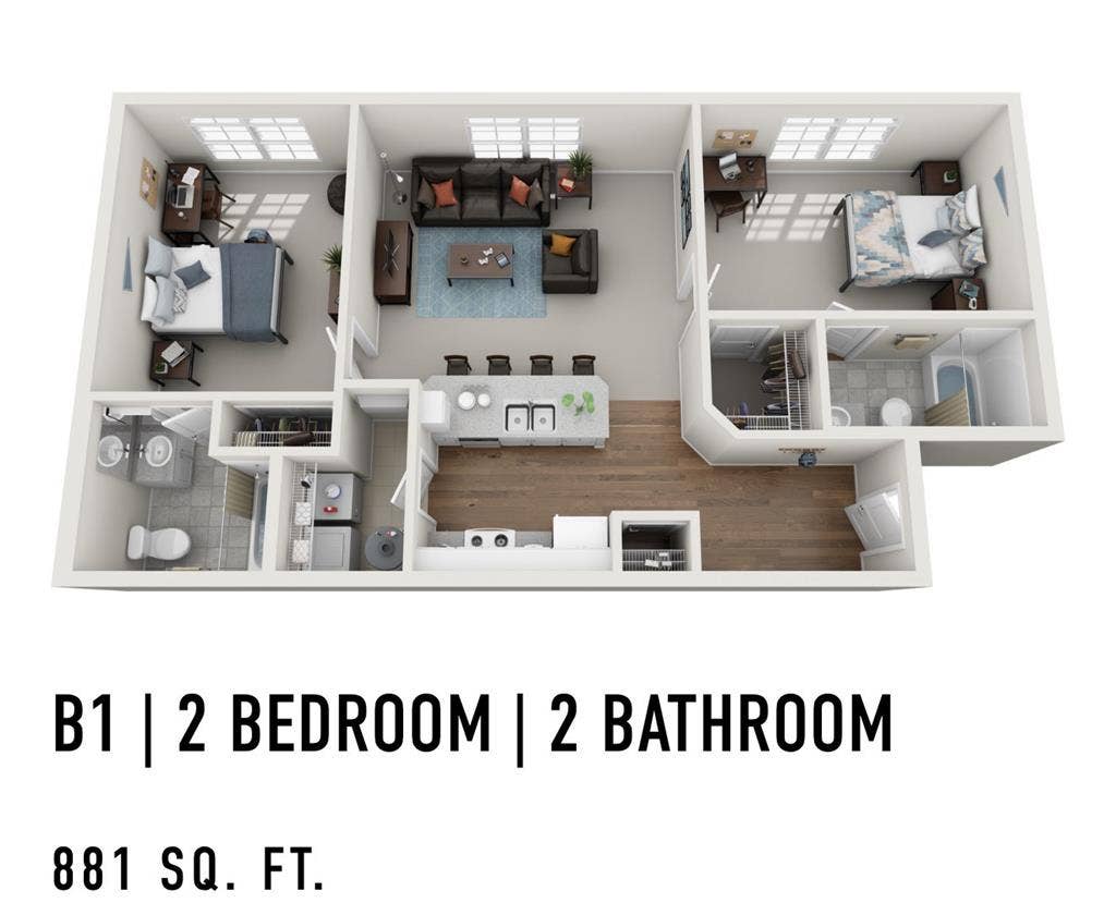 University Edge Two Bed, Pool View,