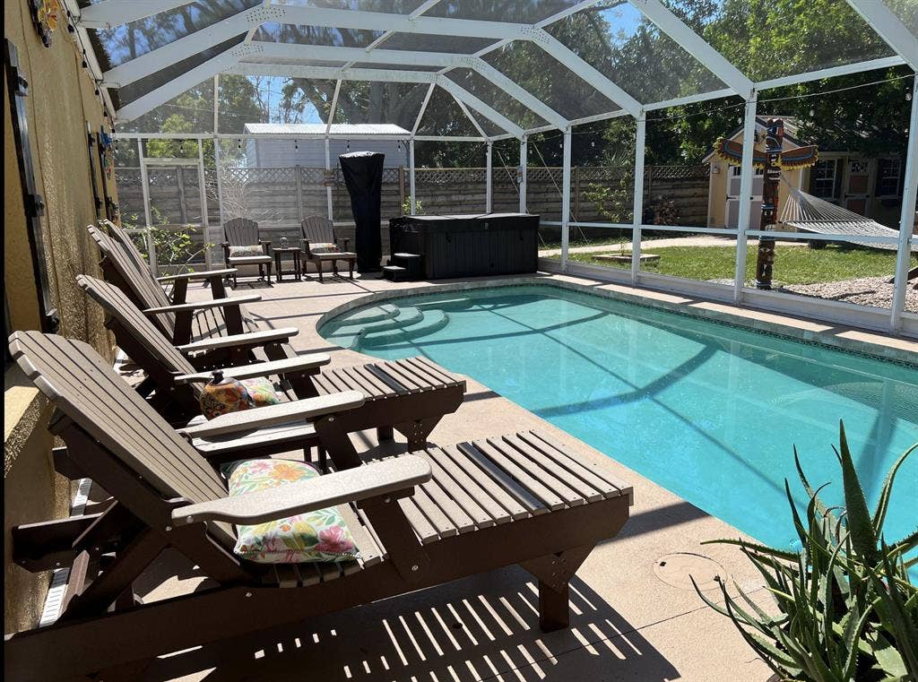 Furnished bedroom w/ private bath