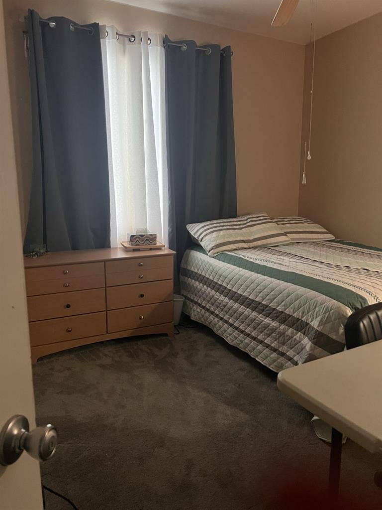 Room with bathroom down stairs