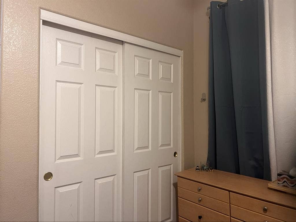 Room with bathroom down stairs