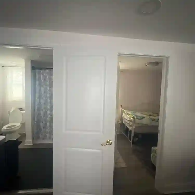 Bedroom and bathroom