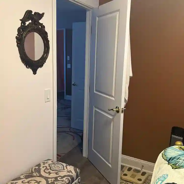 Bedroom and bathroom