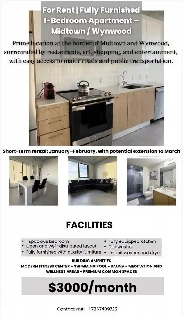 Fully furnished 1BR apartament