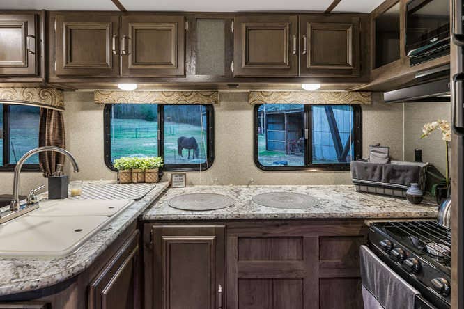 Luxury RV located on horse farm.