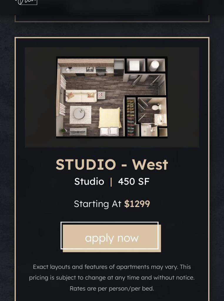 Sublease needed at Vista apartments