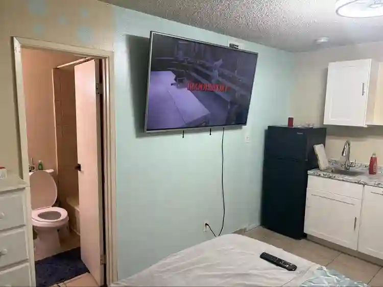 Studio Private Bathroom and Kitchen