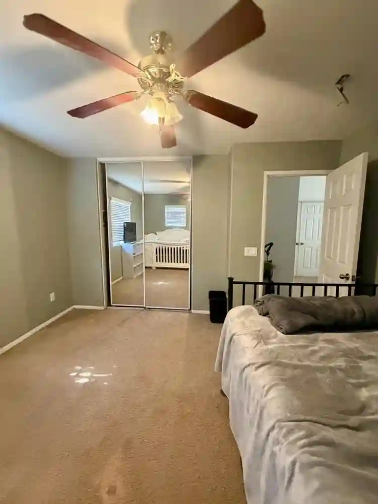 Bedroom with shared bathroom