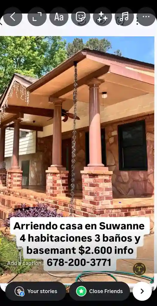 Linda Casa en Suwanne para Arrendar