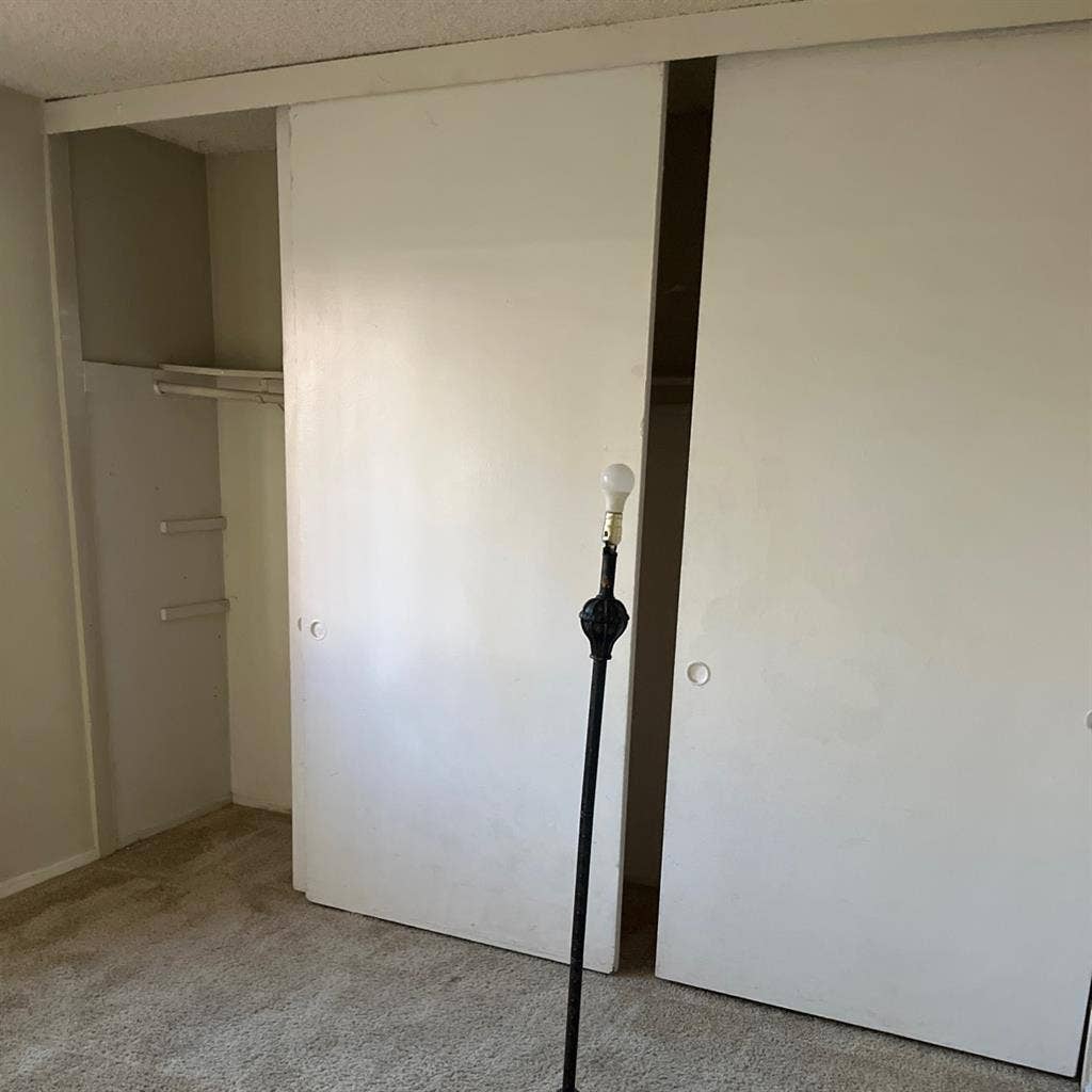 Room with bathroom one parking spot