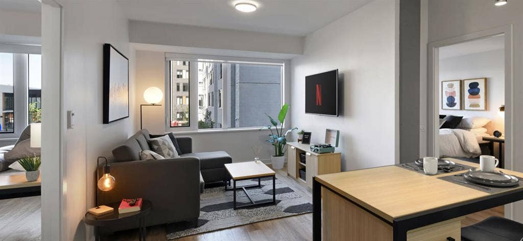 private bedroom and bathroom