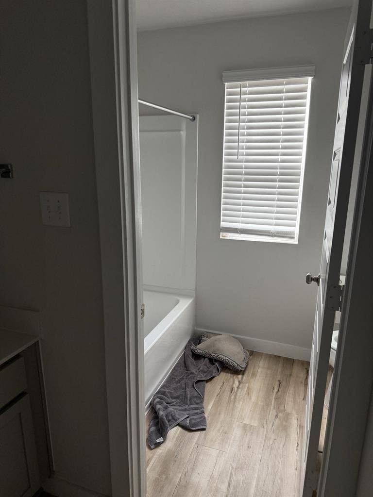 Bedroom with shared bathroom