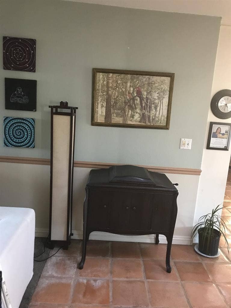 Cozy pond room furnished