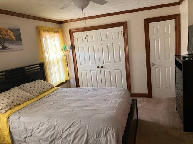 Huge master bedroom on the water.