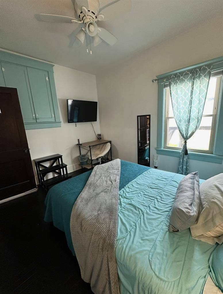 Furnished Bedroom + bathroom
