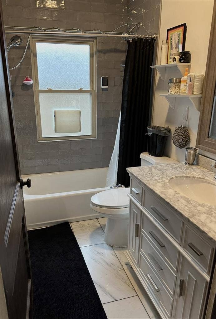 Furnished Bedroom + bathroom