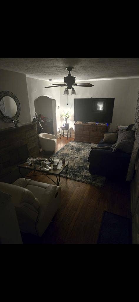 Fully furnished bedroom in house.