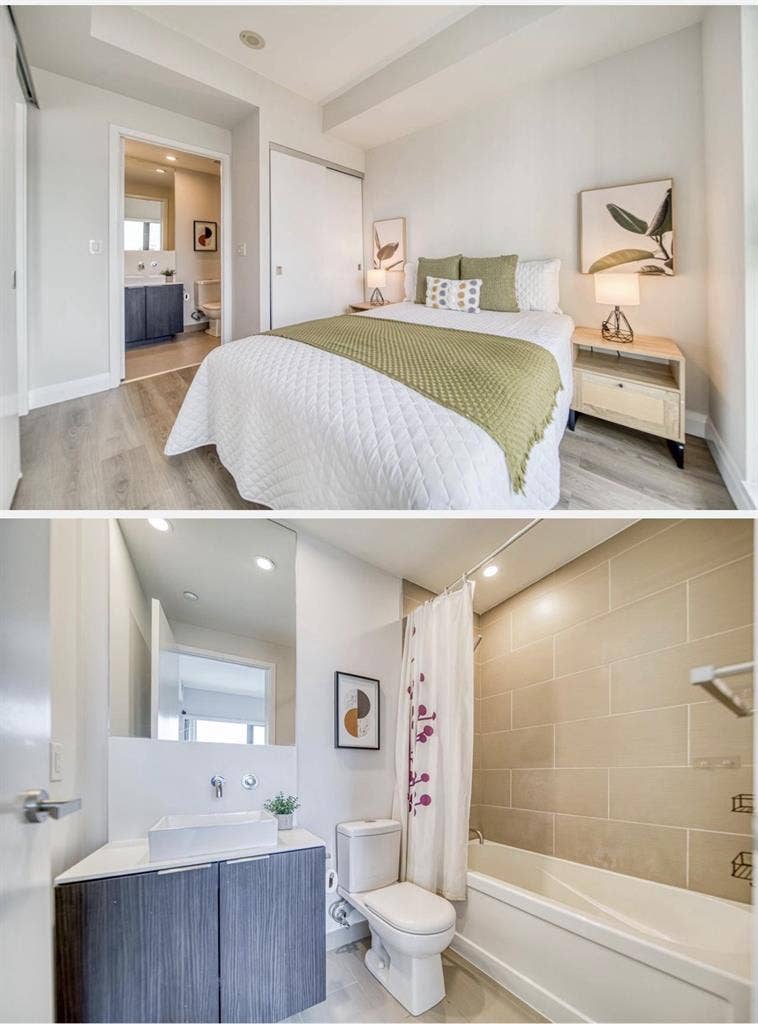 Furnished master bedroom downtown