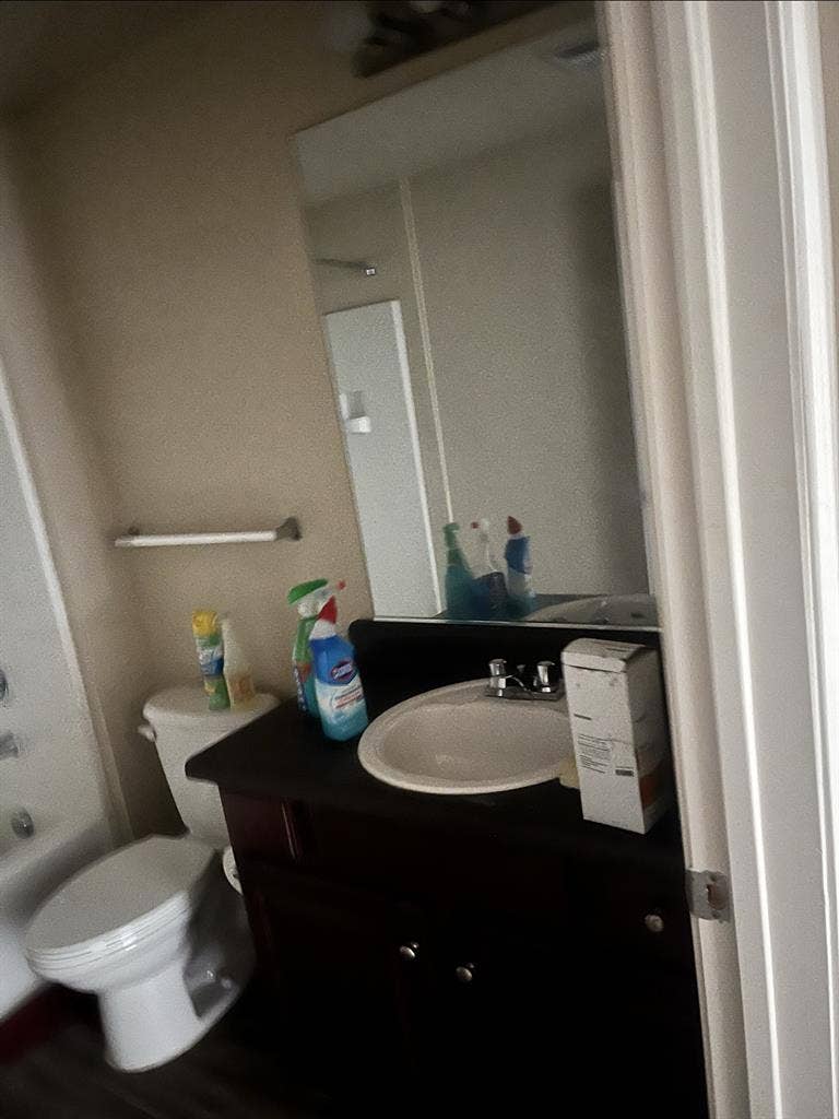 Large bedroom and bathroom