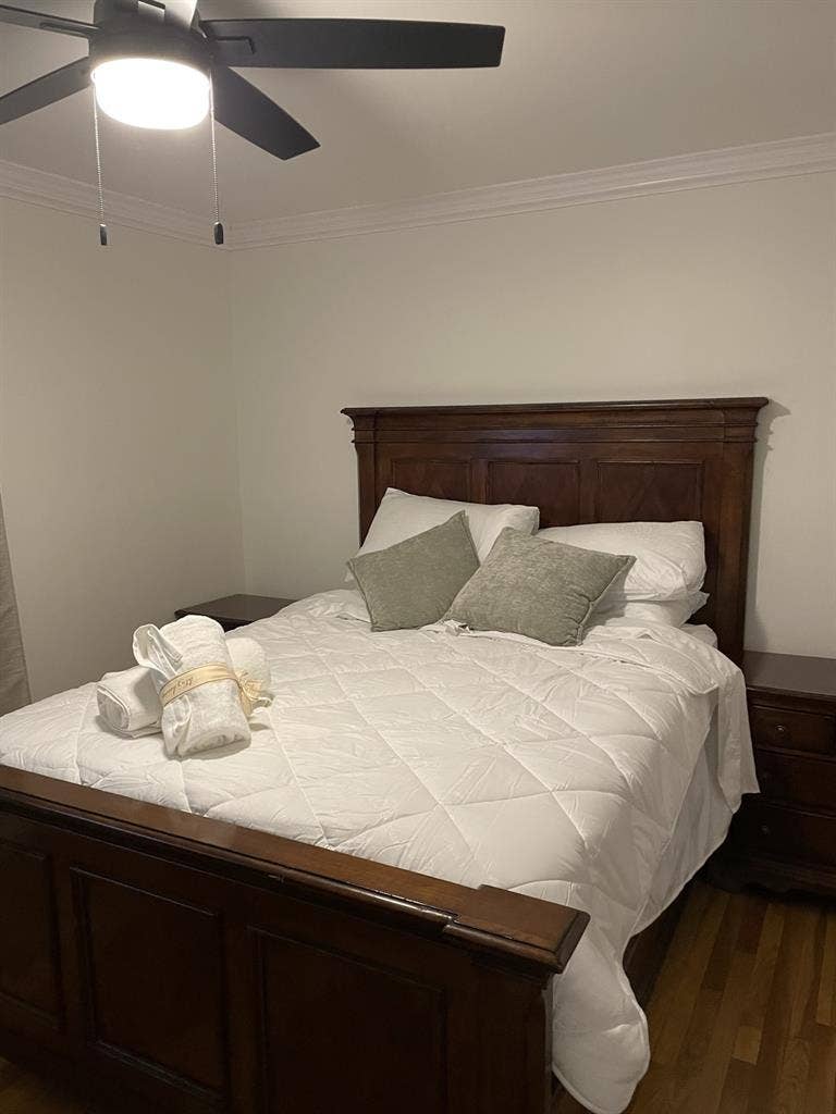 Cozy bedroom in sharing bathroom